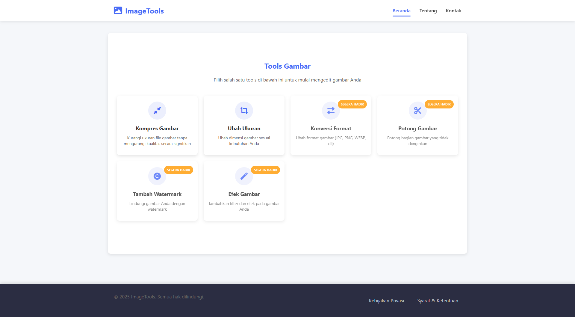 Image tools - A web based image manipulation tools